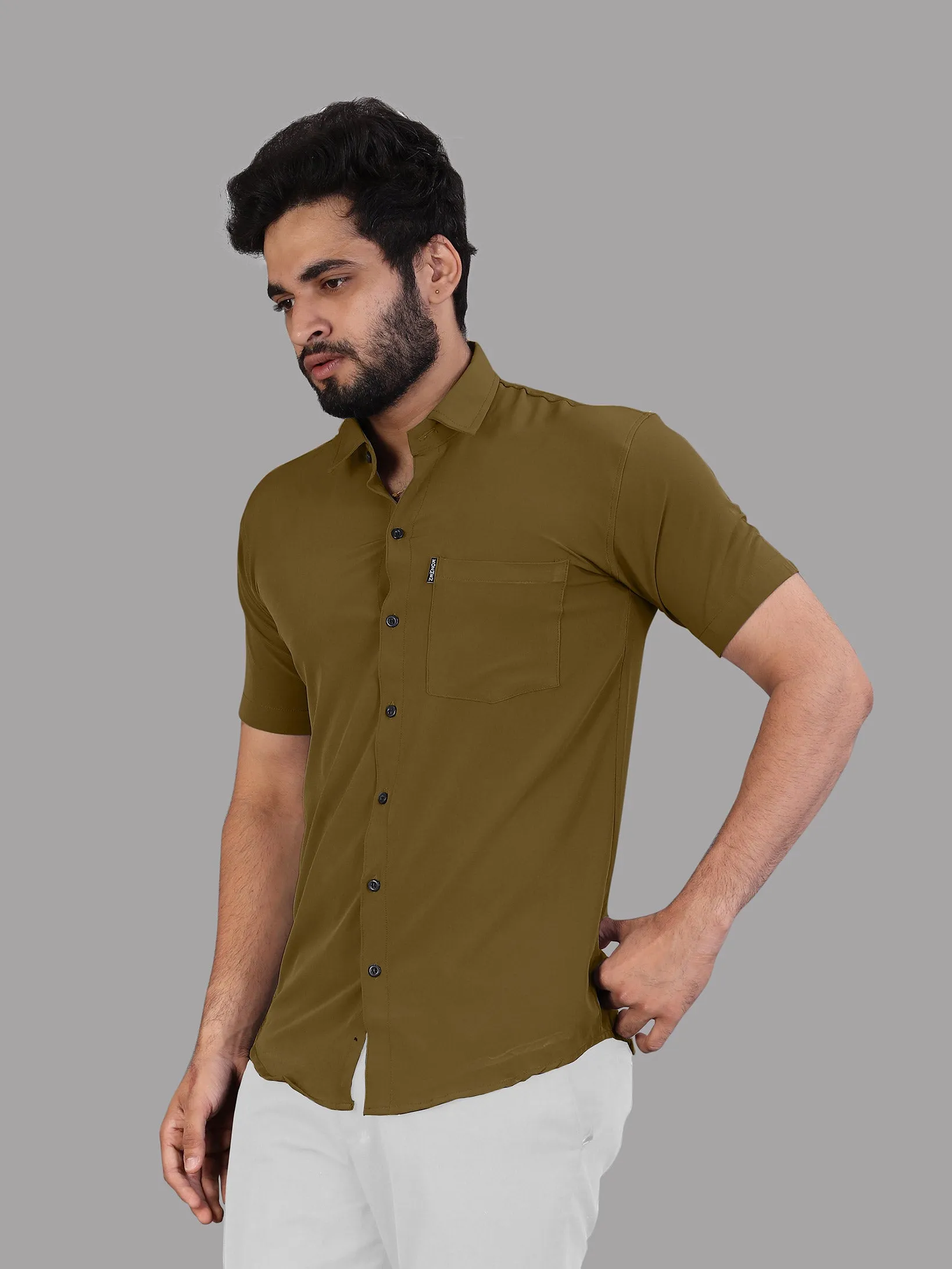 Dark Mustard Expandable Short Sleeve Shirt