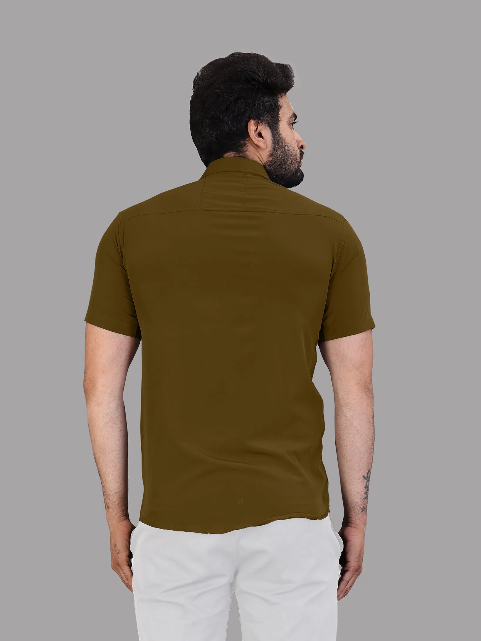 Dark Mustard Expandable Short Sleeve Shirt