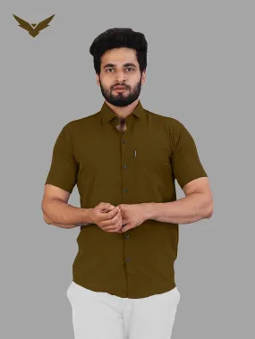 Dark Mustard Expandable Short Sleeve Shirt