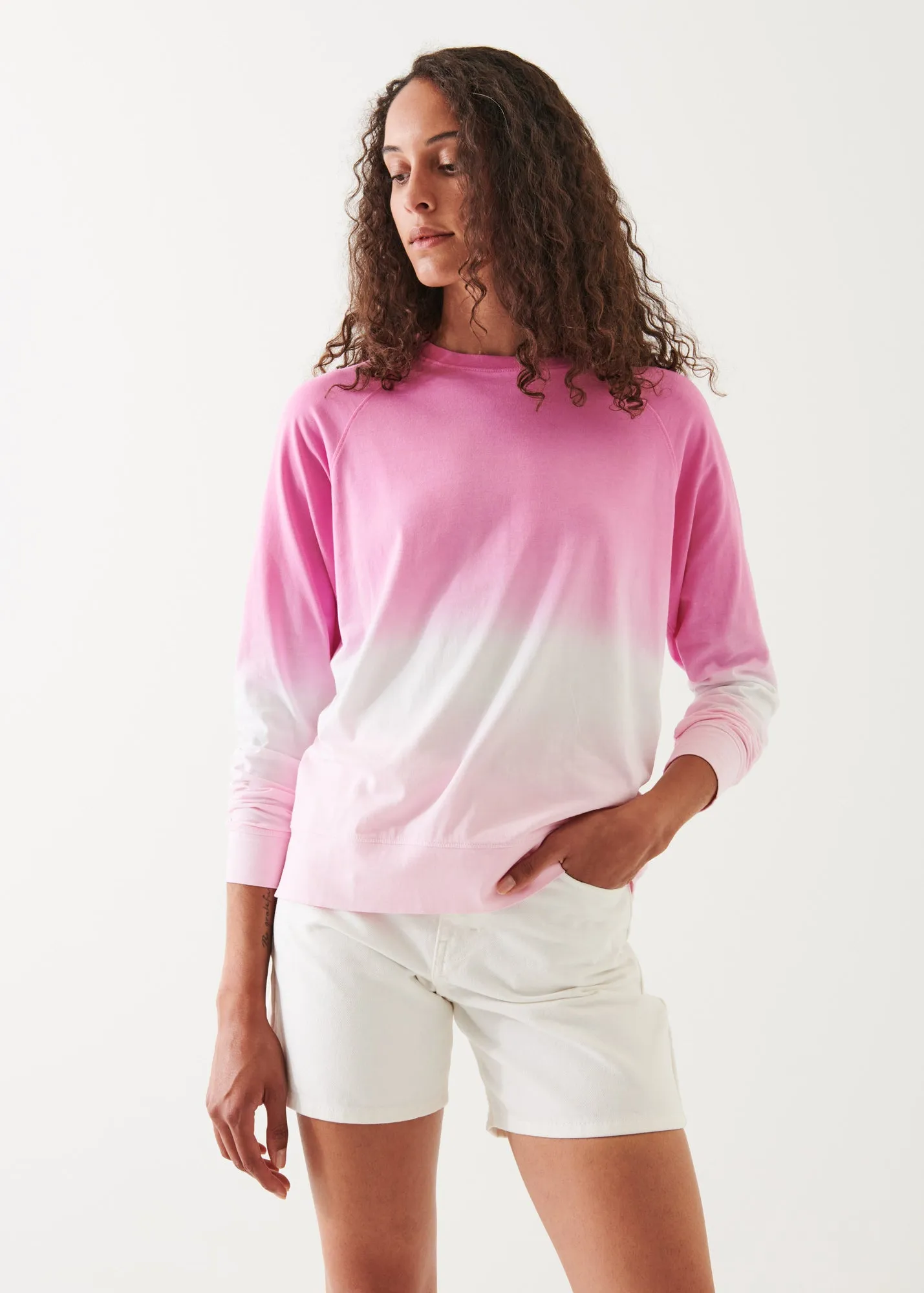 DEGRADE PIMA COTTON STRETCH OVERSIZED SWEATSHIRT