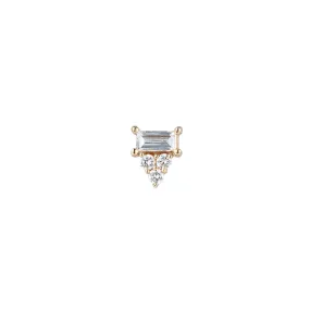 Diamond Baguette Cluster Stud (Single)