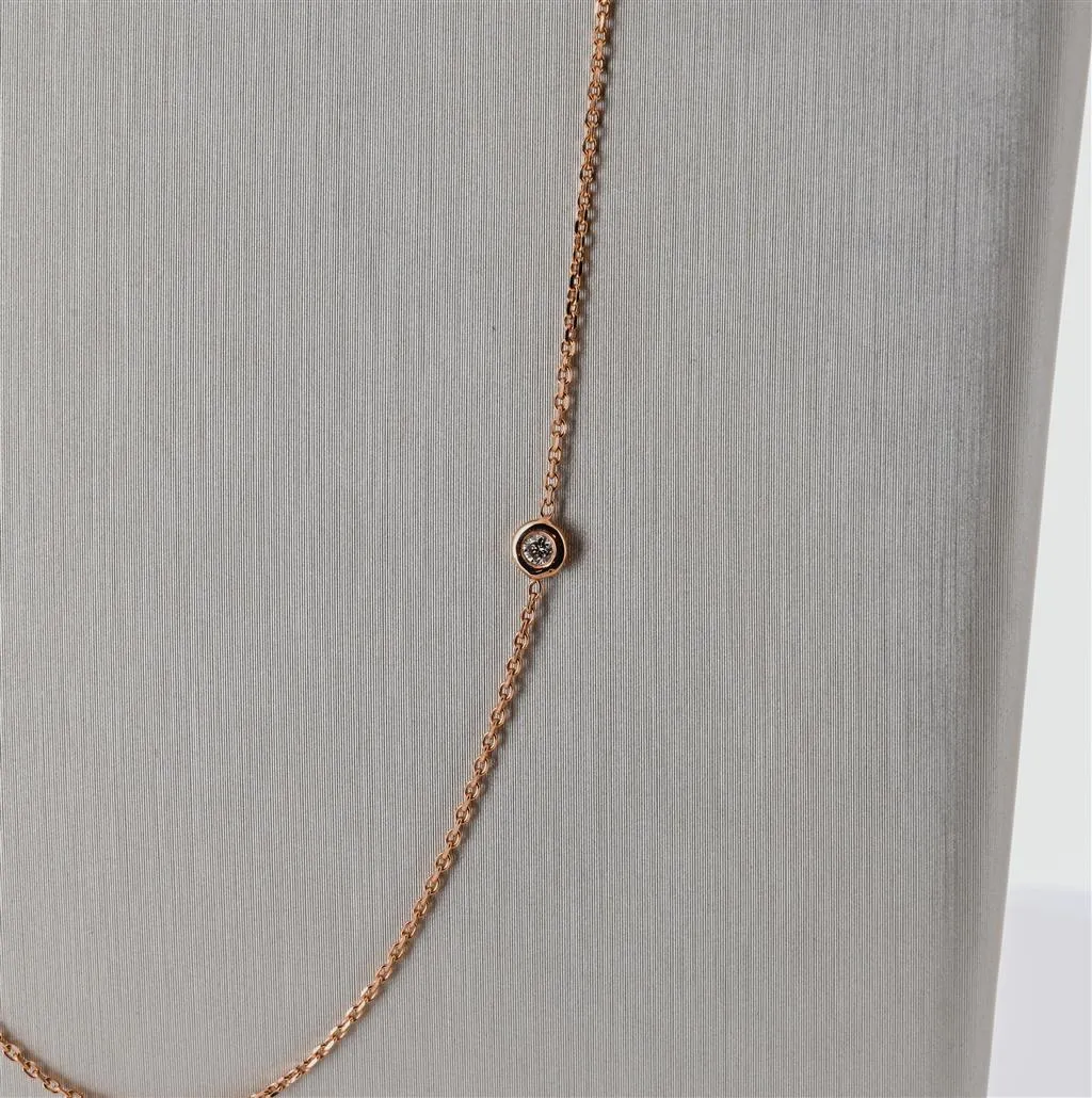 Diamond Bezel Choker, 16.5" - Rose Gold