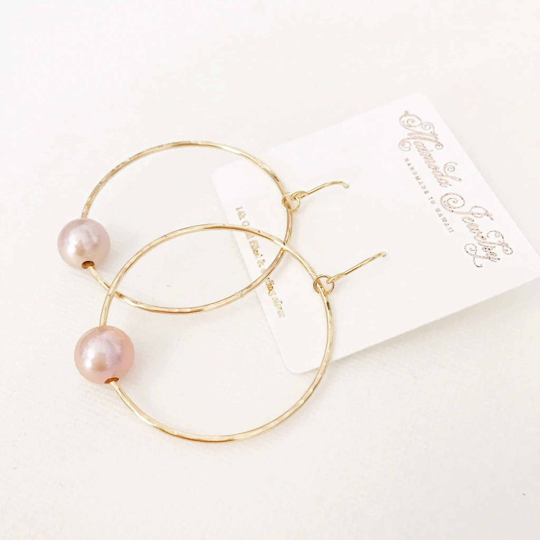 Earrings Sirena - pink pearls (E323)