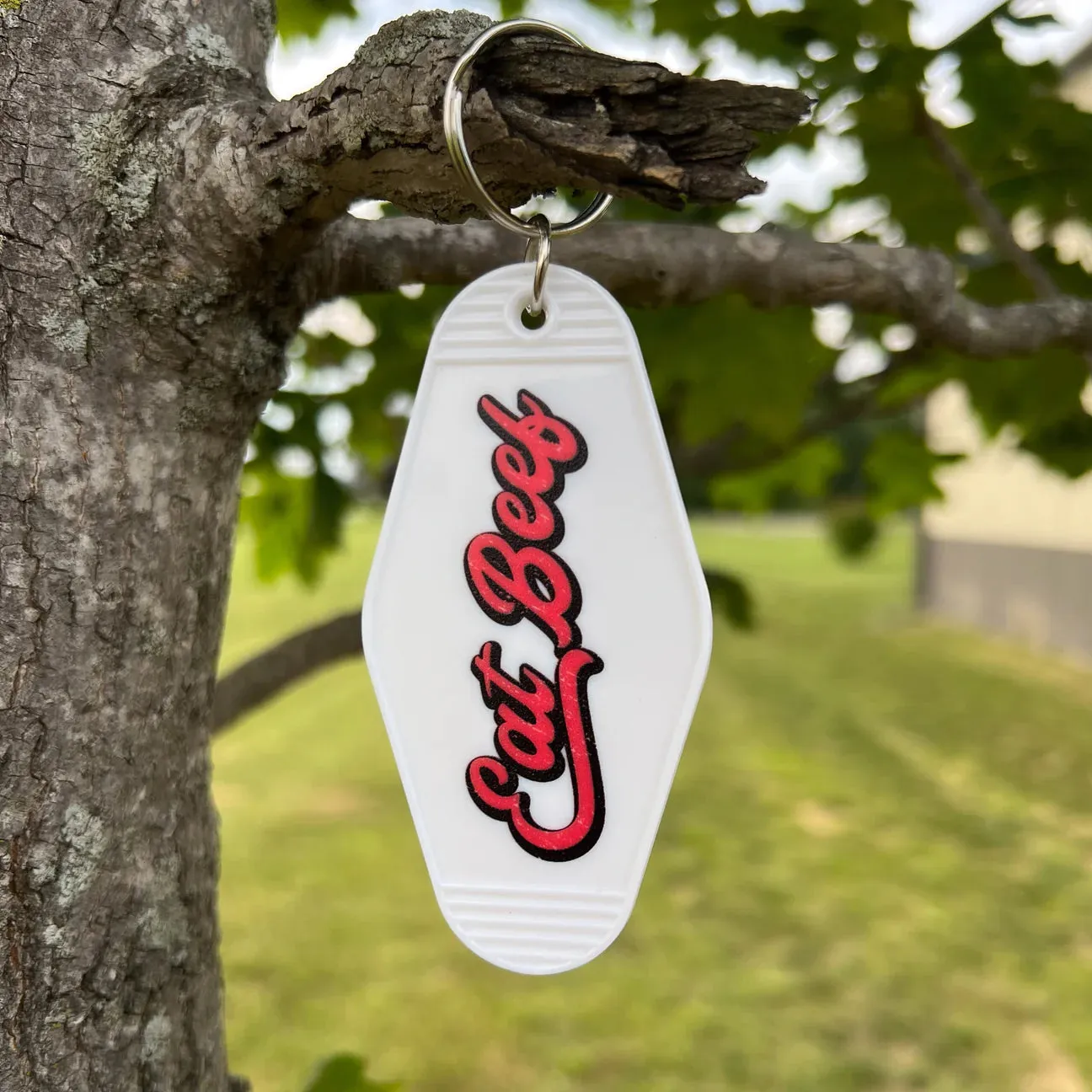 Eat Beef Vintage Hotel Keychain