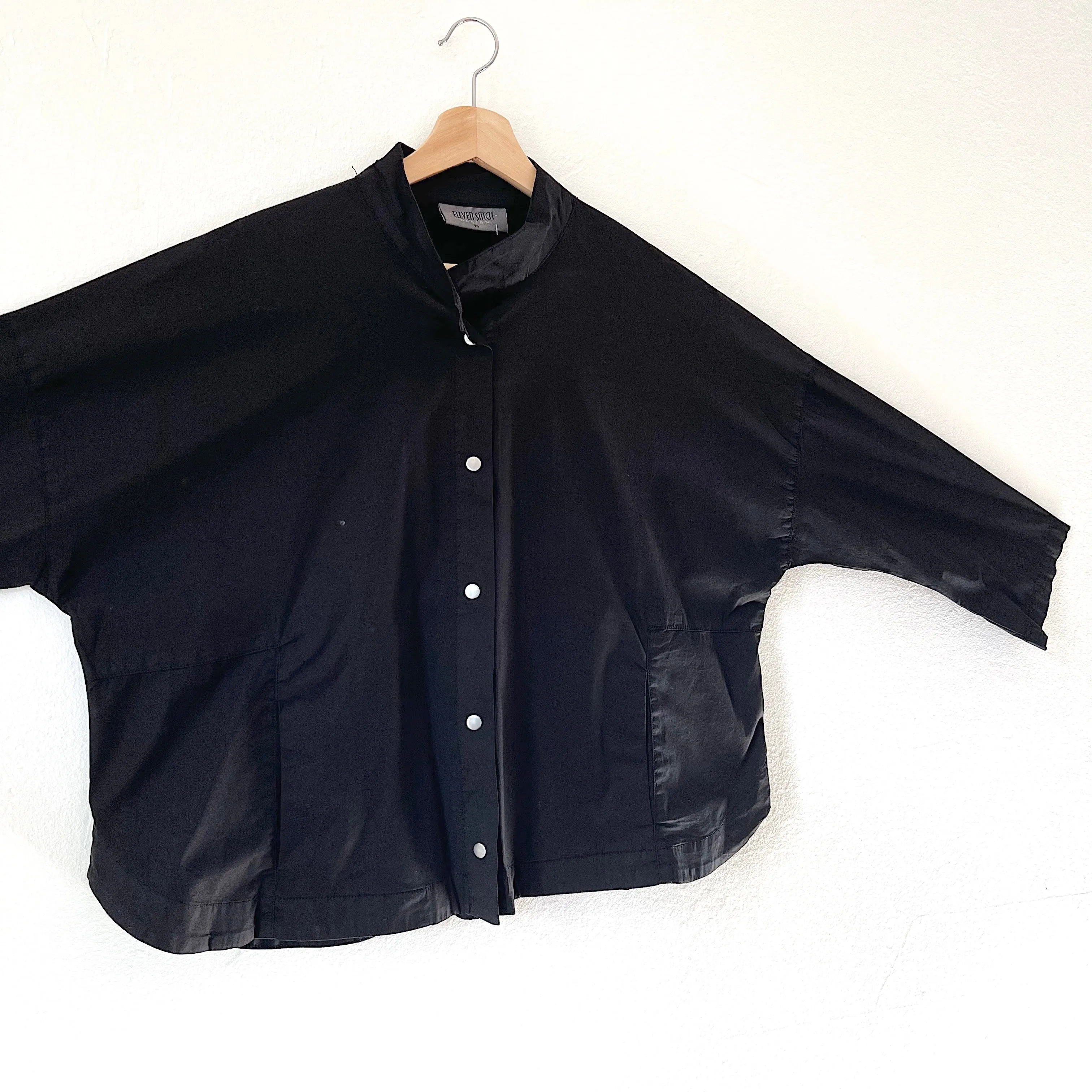 Eleven Stitch | Stand Collar Jacket in Black