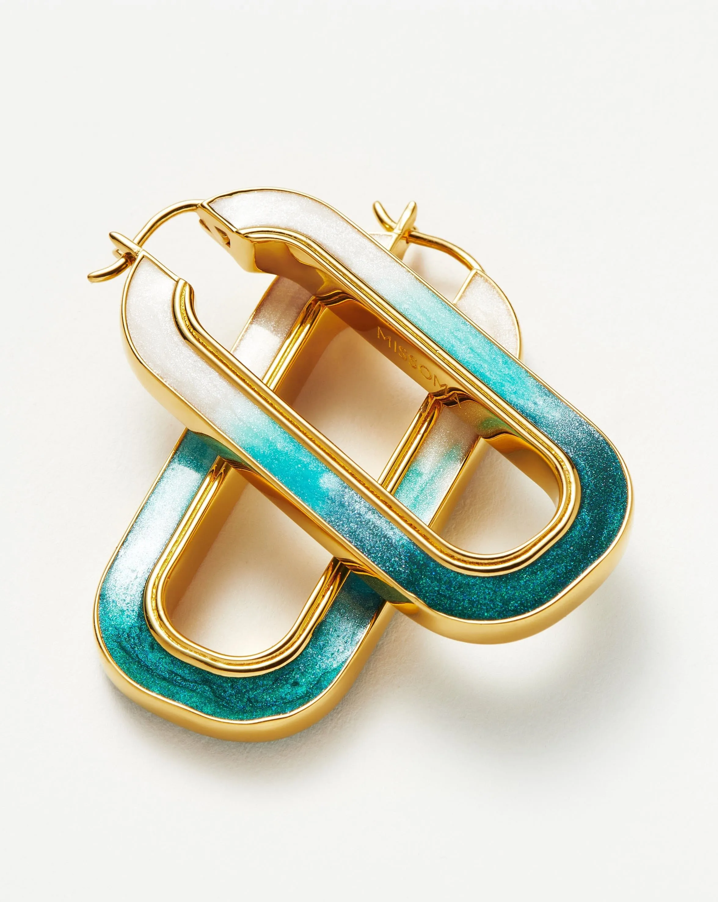 Enamel Haze Ombré Oversized Ovate Hoop Earrings