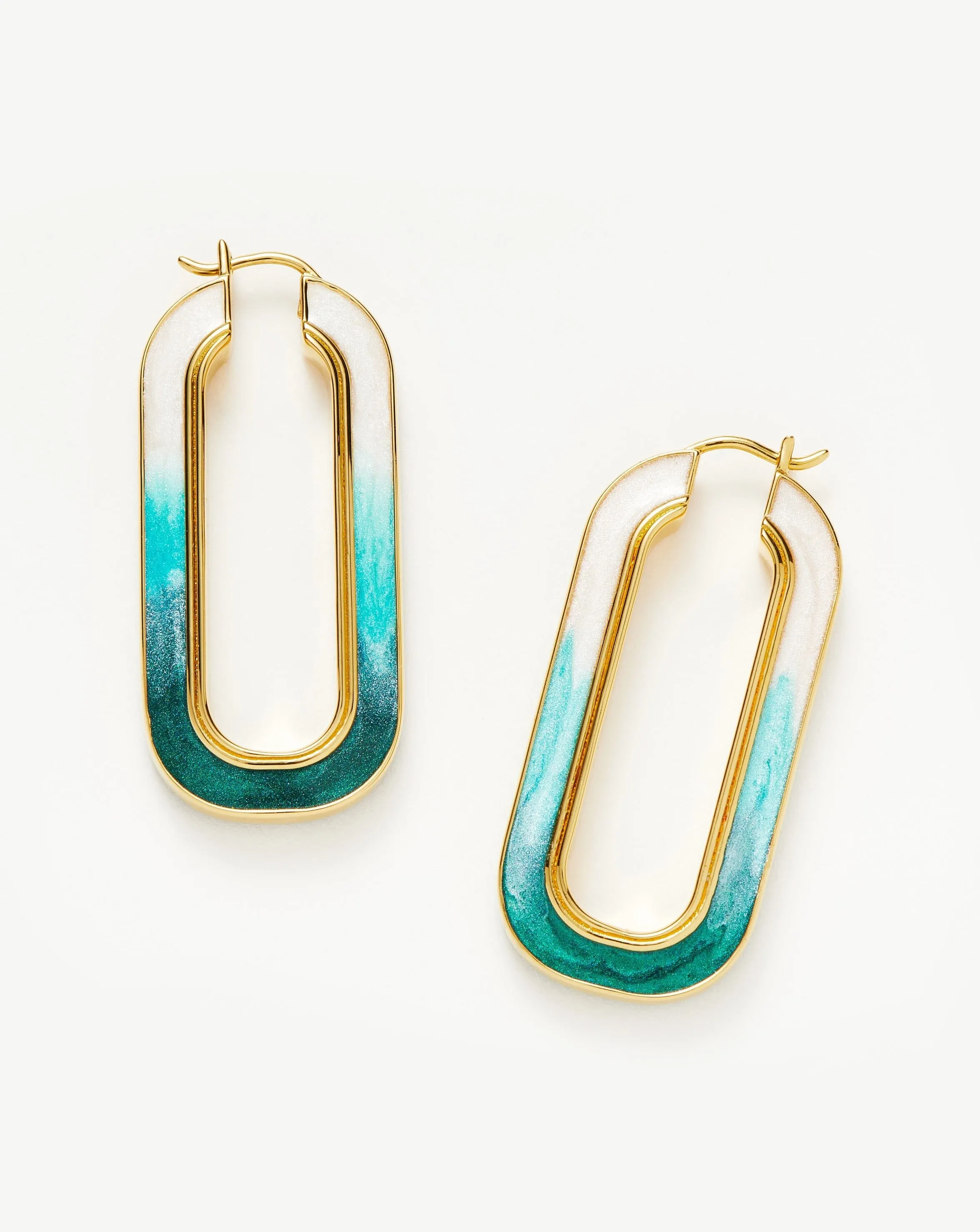 Enamel Haze Ombré Oversized Ovate Hoop Earrings