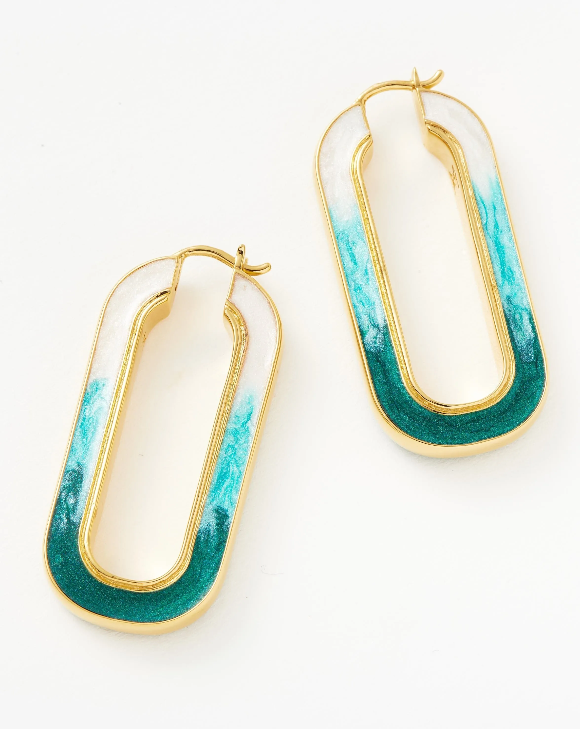 Enamel Haze Ombré Oversized Ovate Hoop Earrings