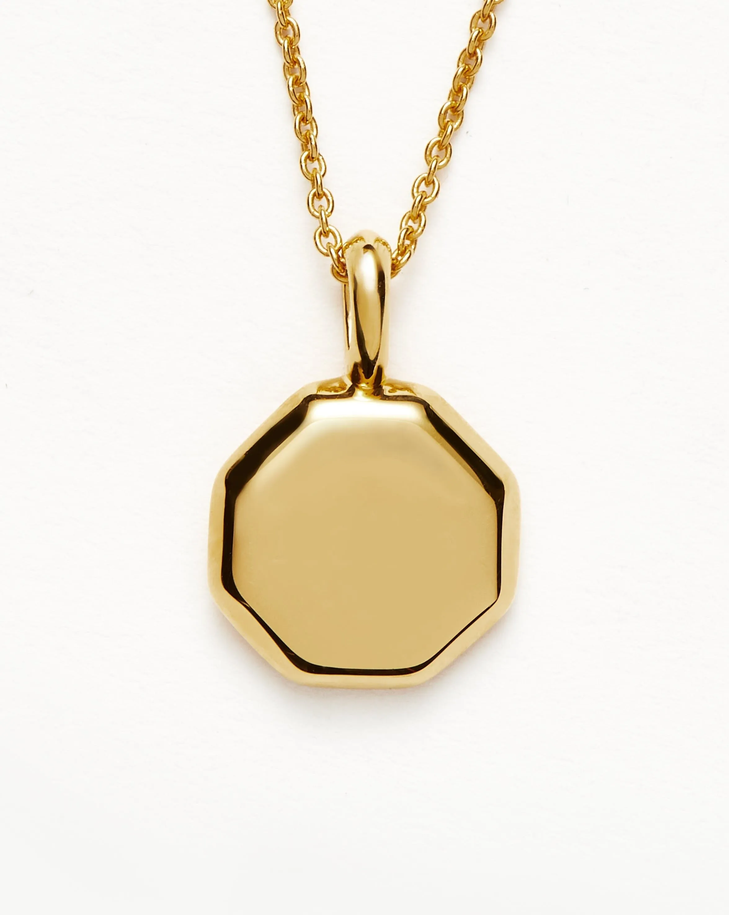 Engravable Short Mini Octagon Necklace | 18ct Gold Plated Vermeil