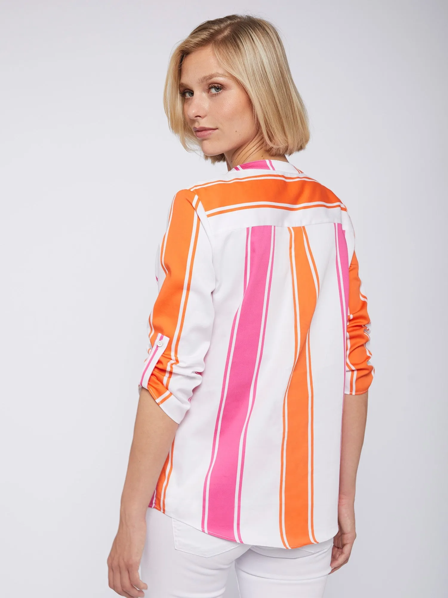 FRANCINA SHIRT (PINK/ORANGE STRIPE) - VILAGALLO