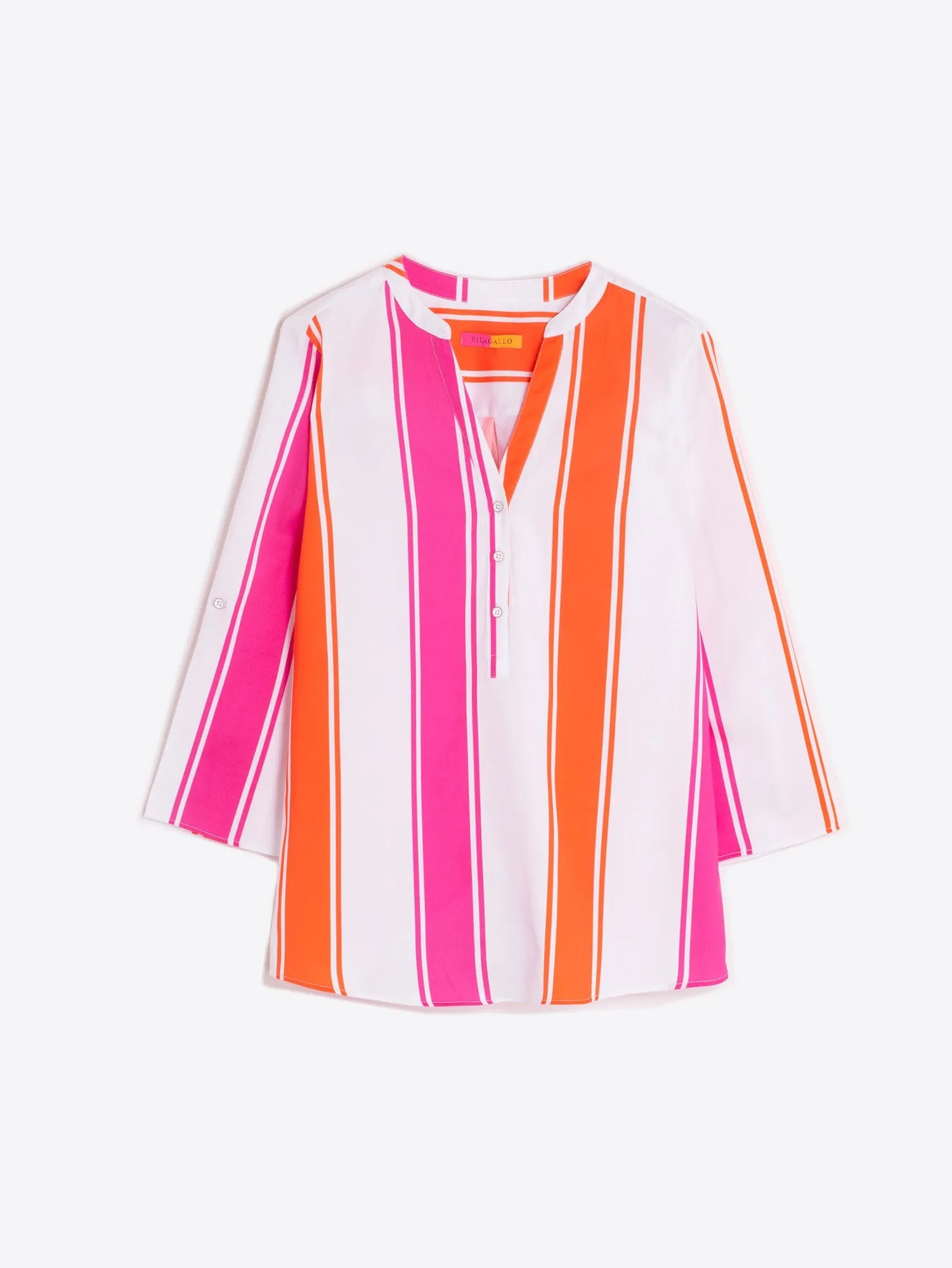 FRANCINA SHIRT (PINK/ORANGE STRIPE) - VILAGALLO