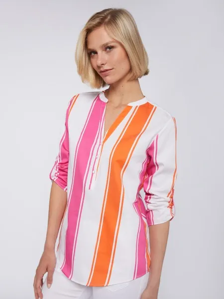 FRANCINA SHIRT (PINK/ORANGE STRIPE) - VILAGALLO