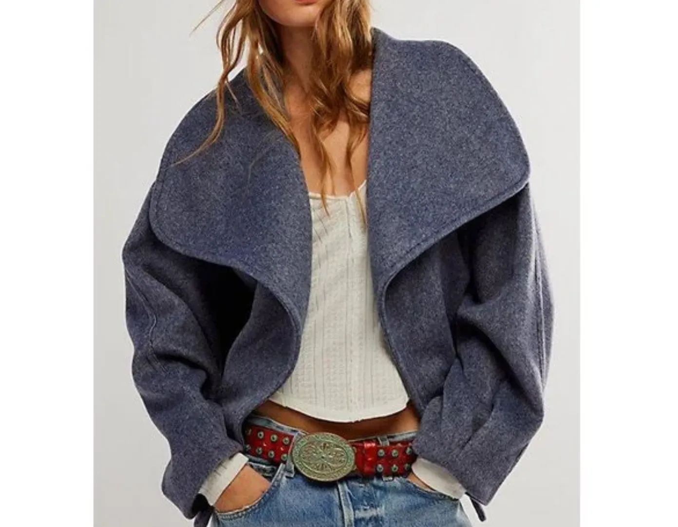 Free People Blue Mina Jacket UK S