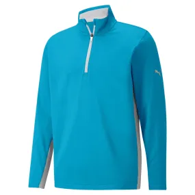 Gamer Golf 1/4 Zip | Aqua Blue / Ash Gray