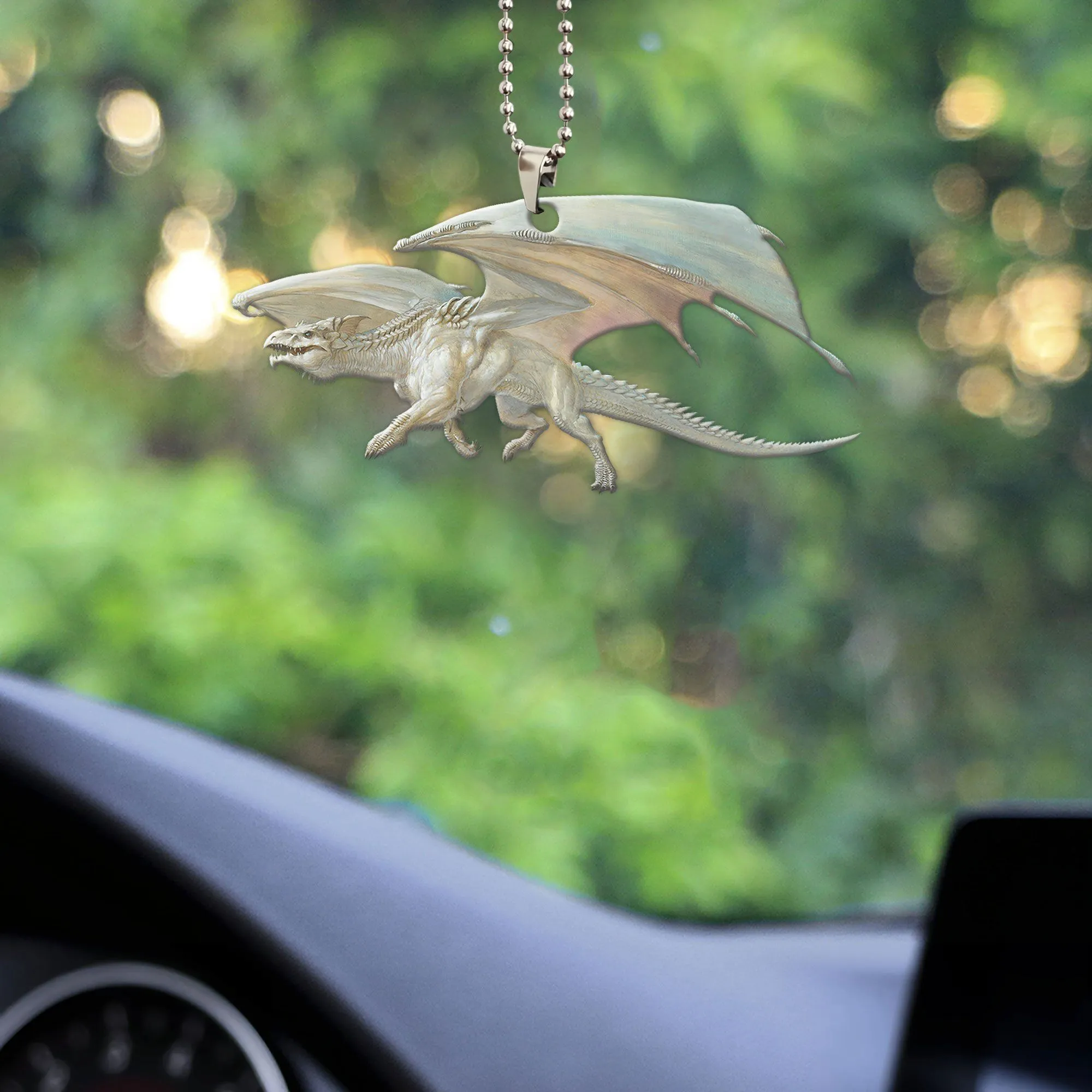 Gearhuman 3D Ancient White Dragon Custom Car Hanging