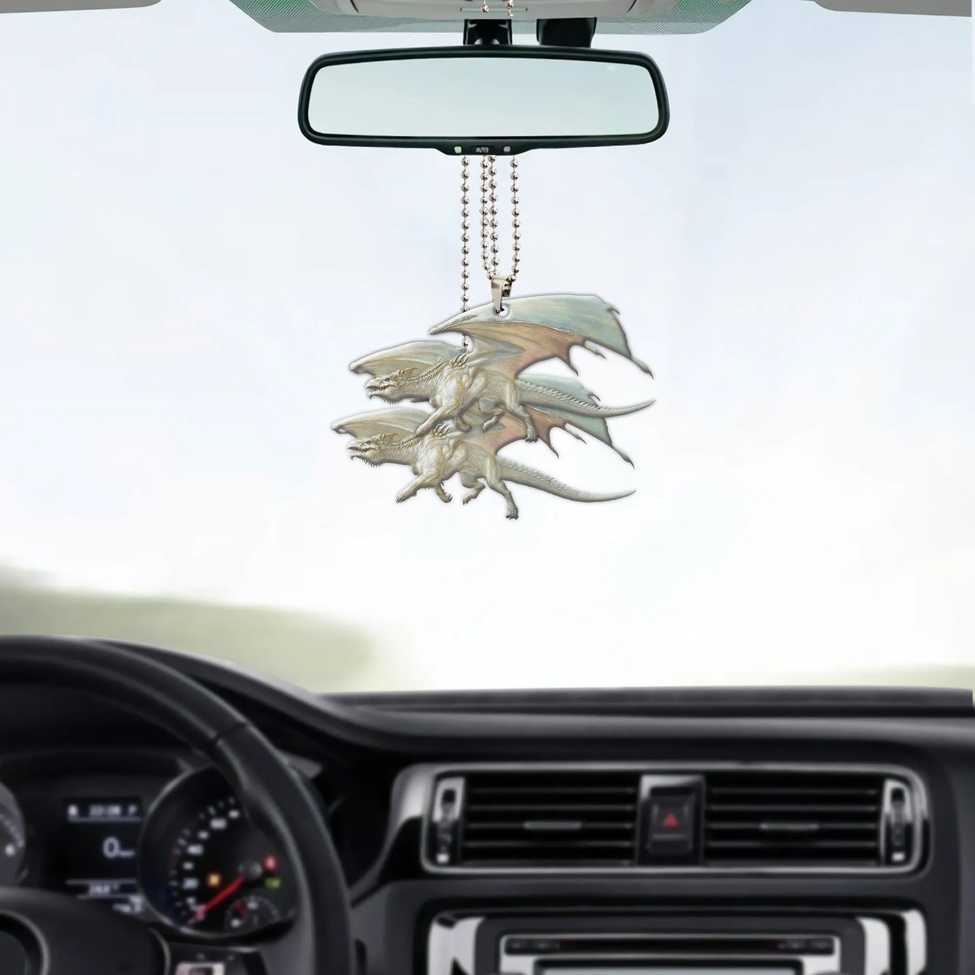 Gearhuman 3D Ancient White Dragon Custom Car Hanging