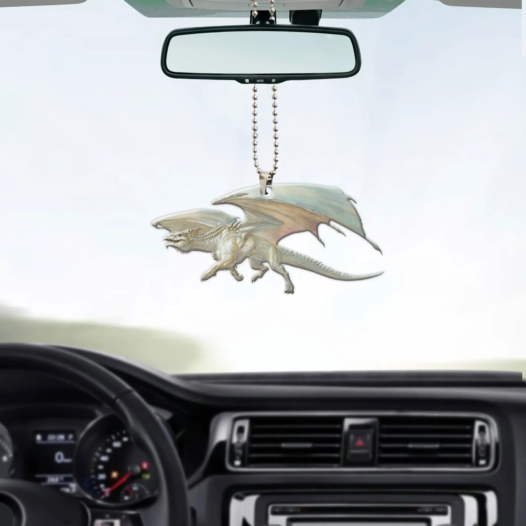 Gearhuman 3D Ancient White Dragon Custom Car Hanging