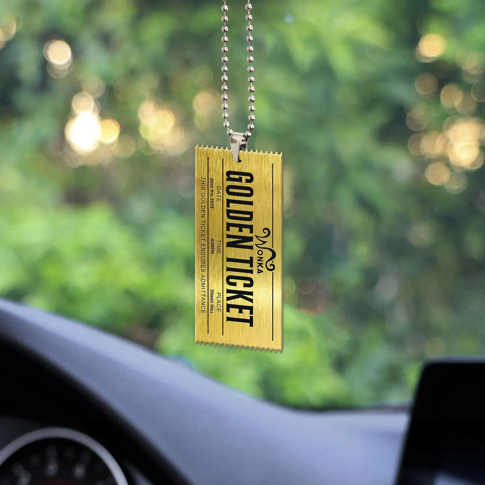 Gearhuman 3D Golden Ticket To The Chocolate Factory Car Hanging