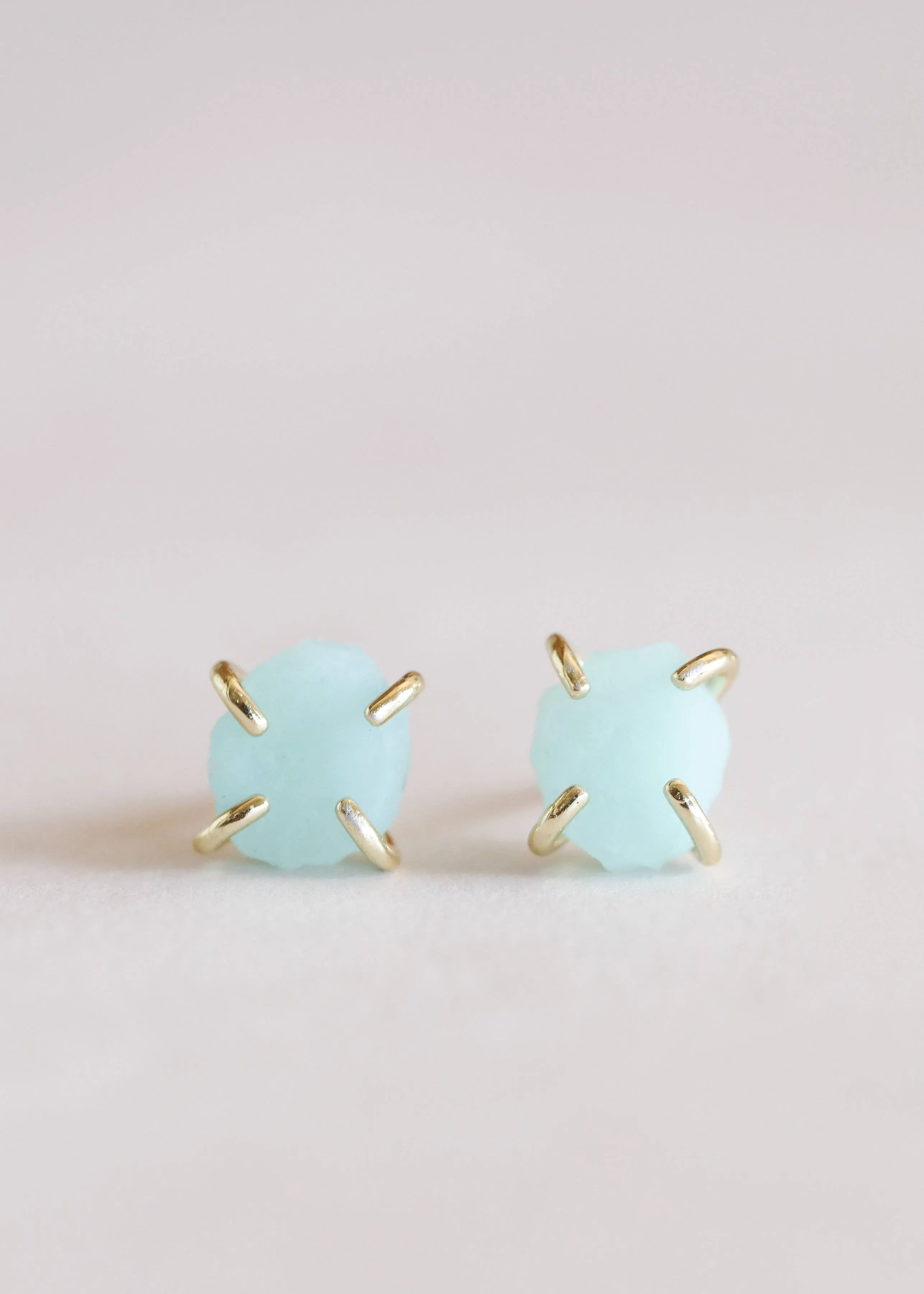 Gemstone Prong - Amazonite Studs