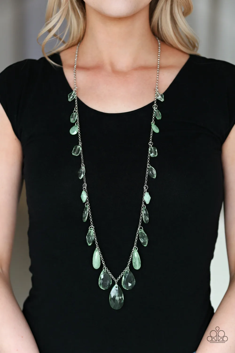 Glow And Steady Wins The Race Green Necklace