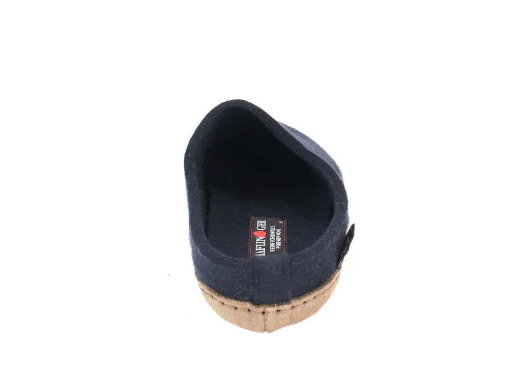 Haflinger Felt Slippers Emil Navy Blue