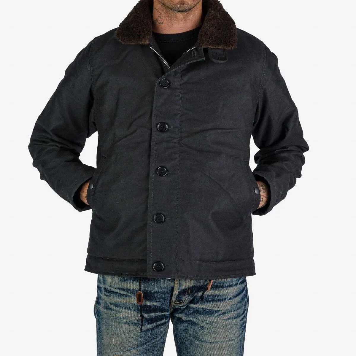 Iron Heart - Oiled Whipcord N1 Deck Jacket - Black