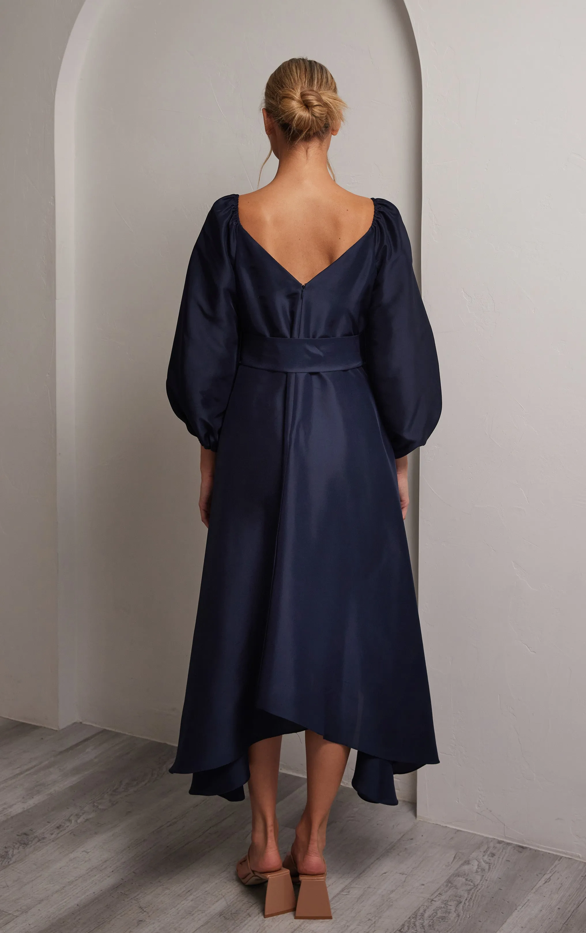 Isabelle Silk Dress - Navy