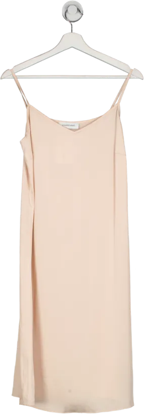 J'Amemme Pink Satin Slip Midi Dress UK S