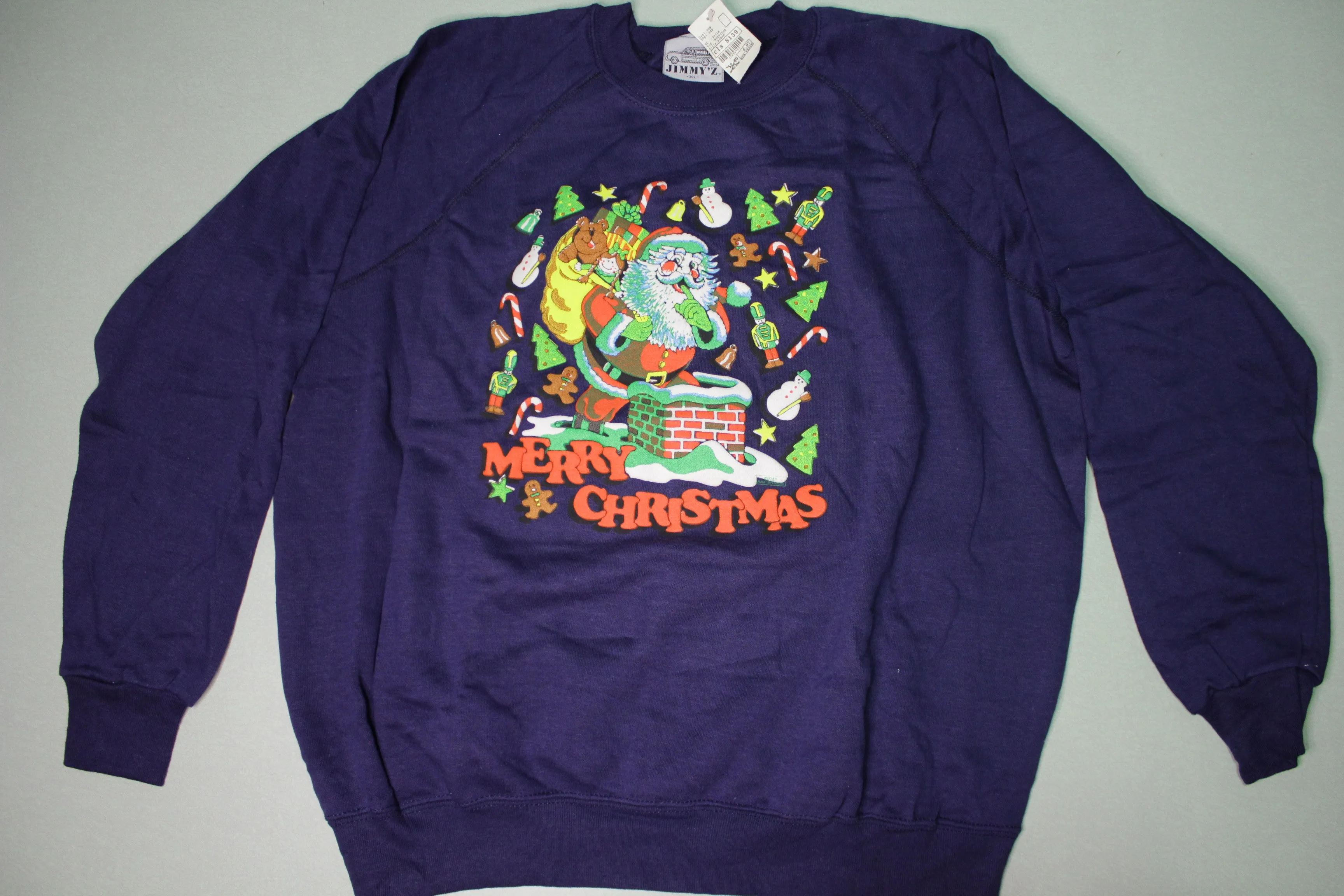 Jimmy'Z Vintage 80's Street Skate Dogtown Merry Christmas Deadstock NWT Sweatshirt