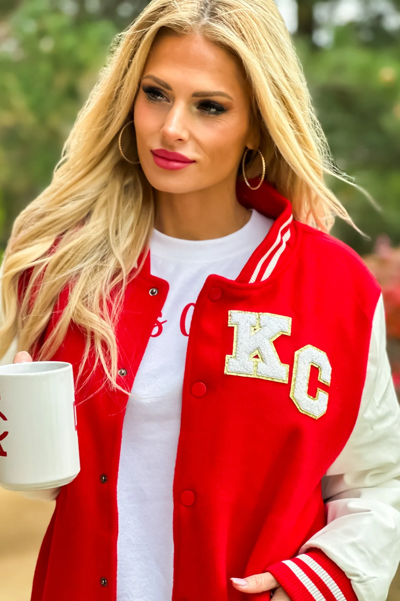 KC Varsity Letterman's Jacket : Red/White/Gold