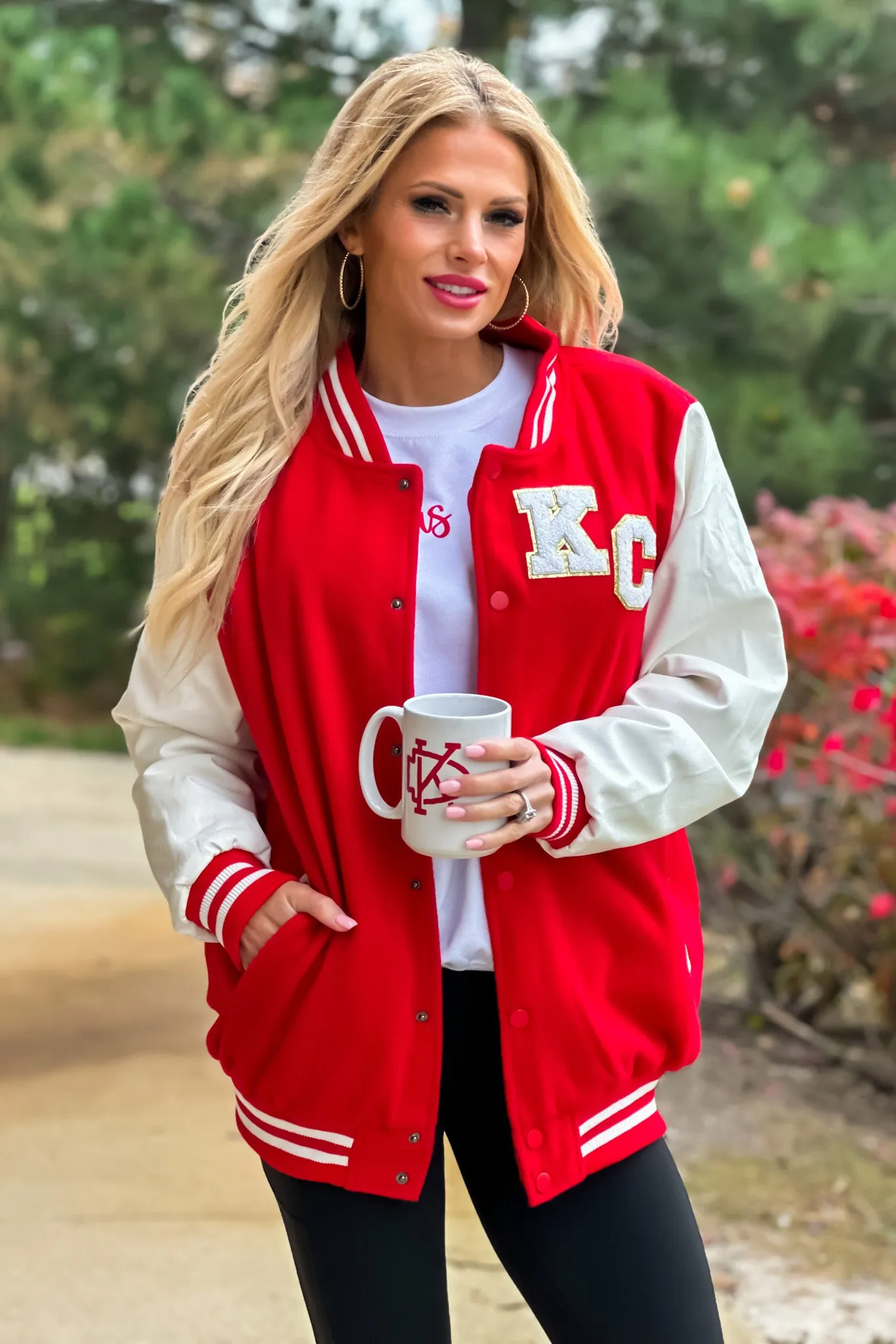 KC Varsity Letterman's Jacket : Red/White/Gold