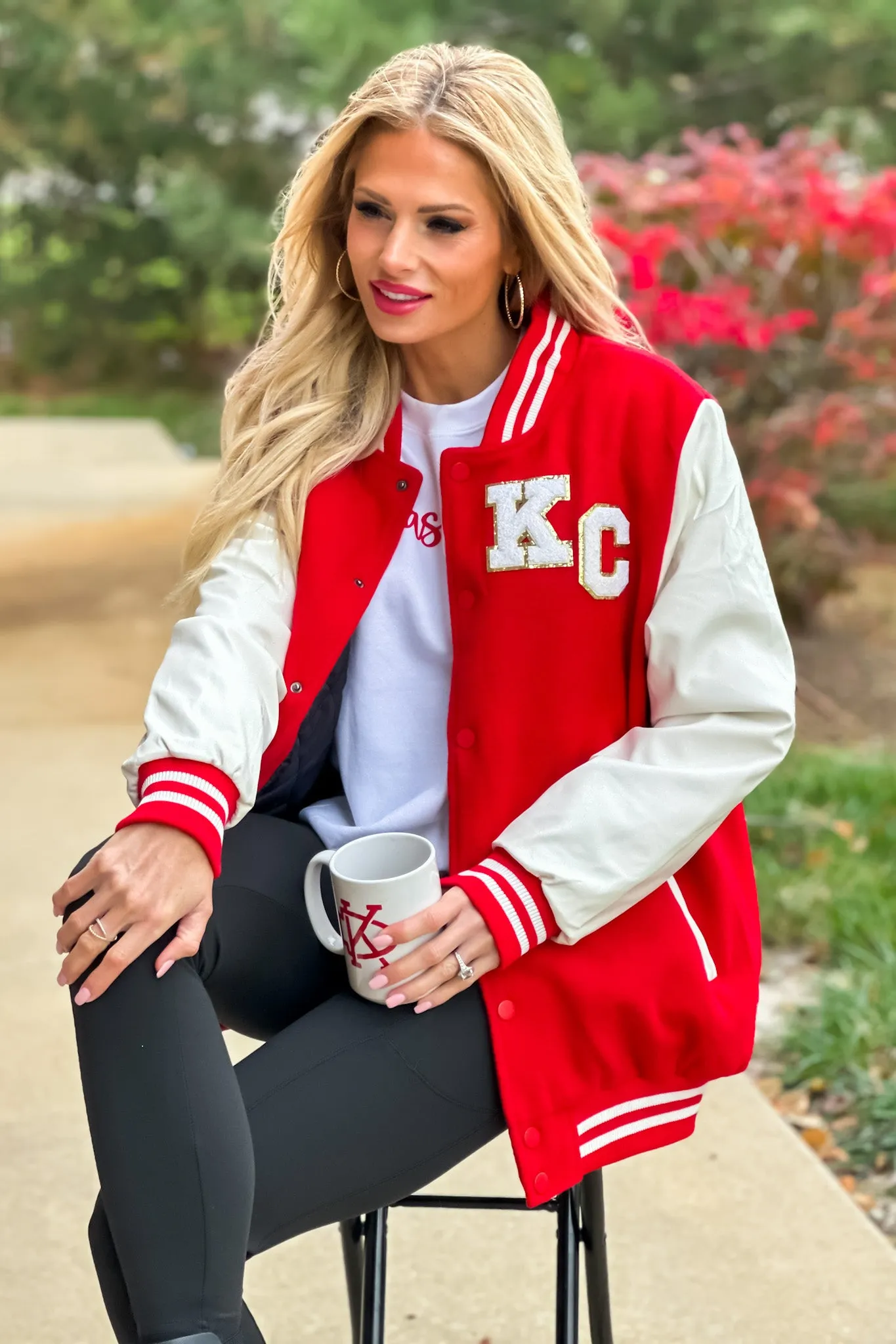 KC Varsity Letterman's Jacket : Red/White/Gold