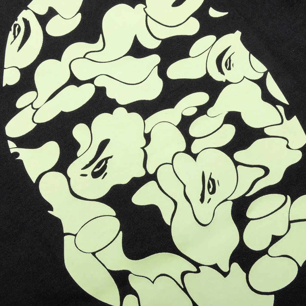 Kid's Glow in The Dark Camo Big Ape Head Tee - Black