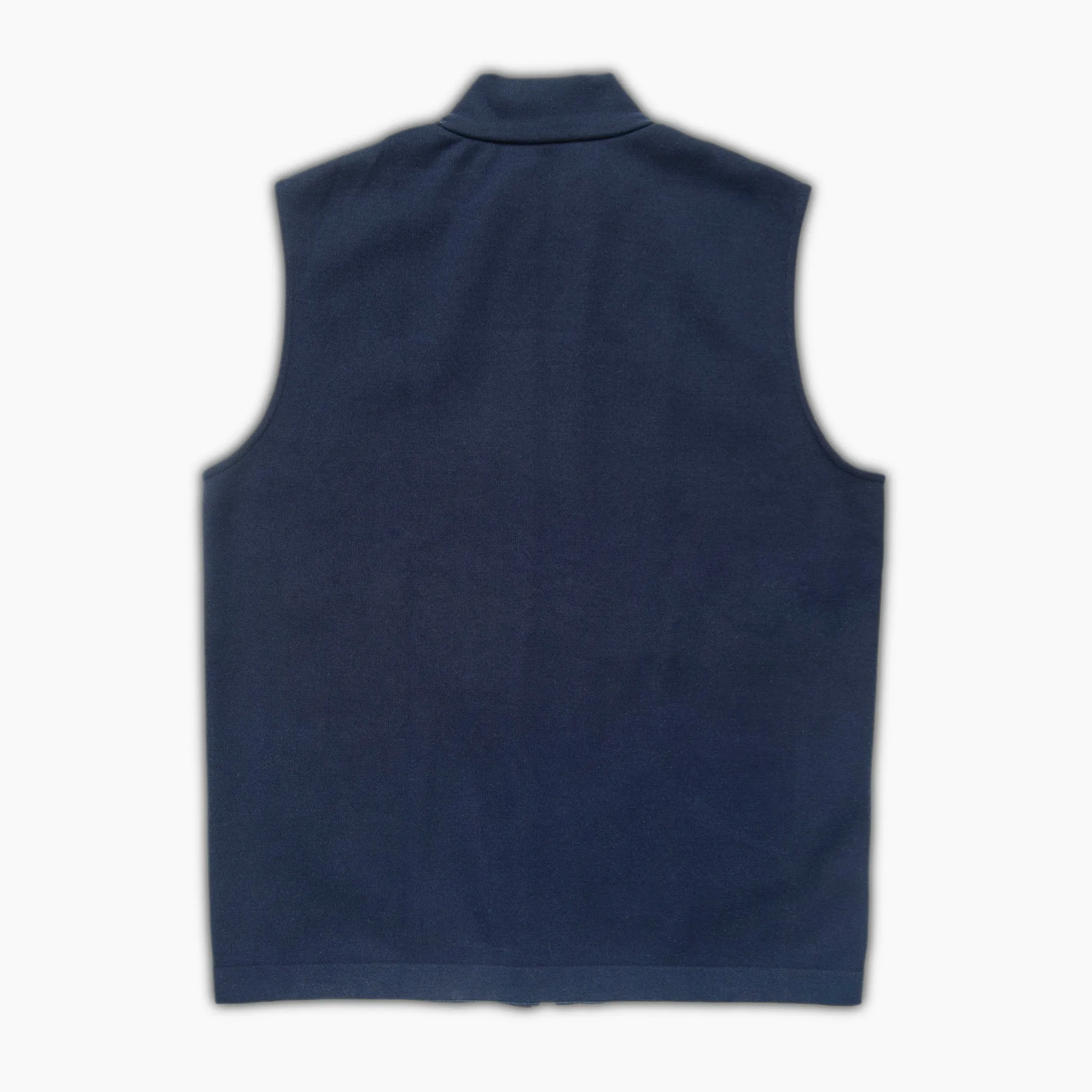 Land vest hybrid wool padded front and knitted cashmere back