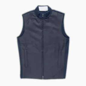 Land vest hybrid wool padded front and knitted cashmere back