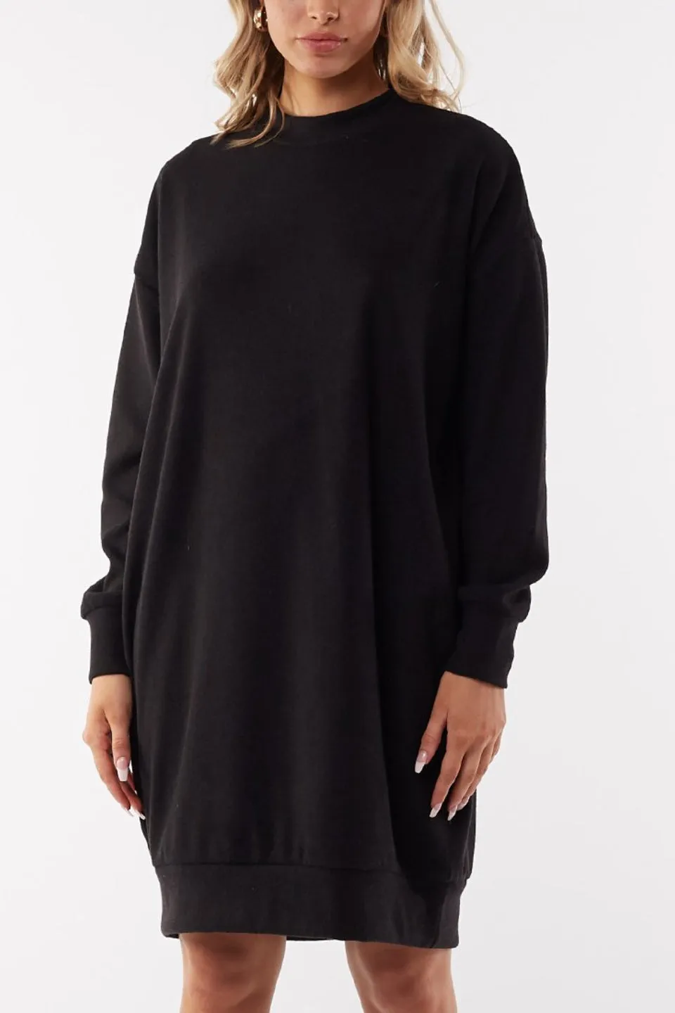 Liberty Knit LS Black Mini Dress