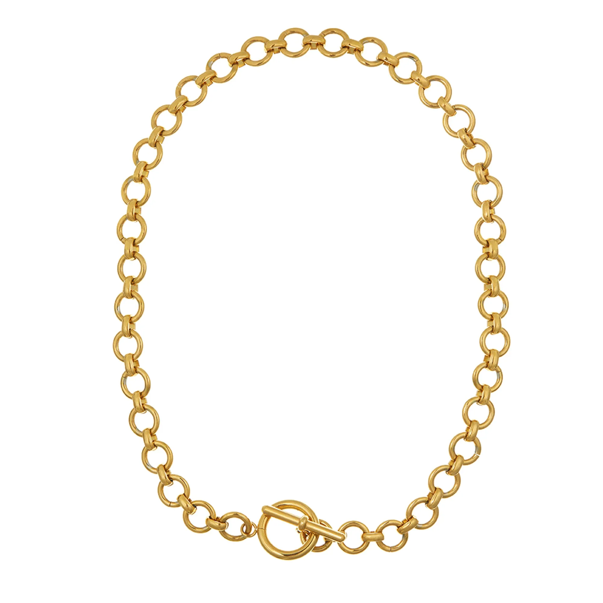 LUXE Round Link T-Bar Necklace