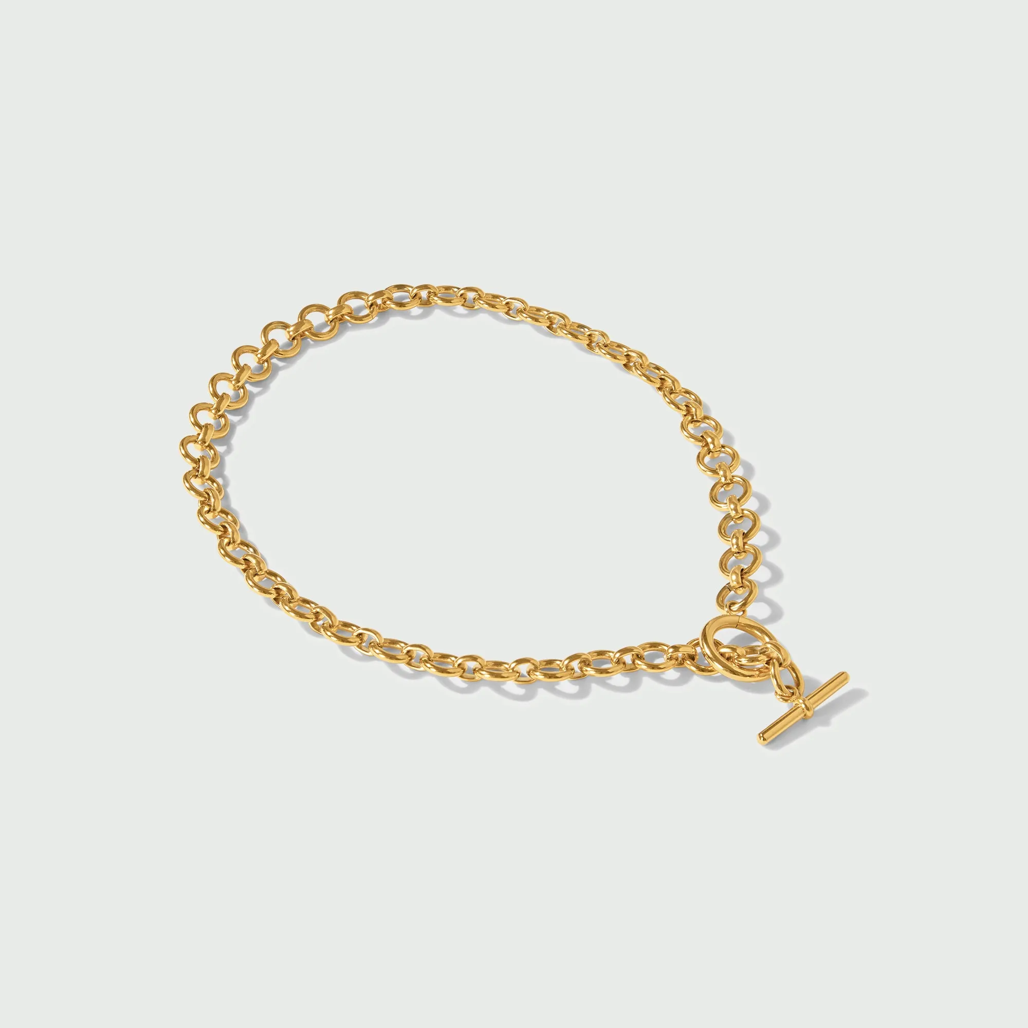 LUXE Round Link T-Bar Necklace