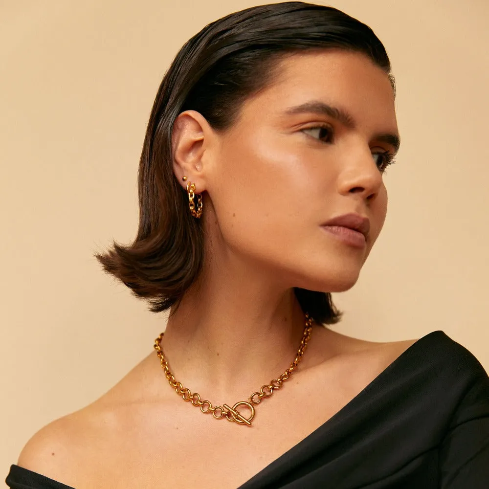 LUXE Round Link T-Bar Necklace