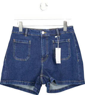 MANGO Blue Denim Shorts With Pockets BNWT  UK 10