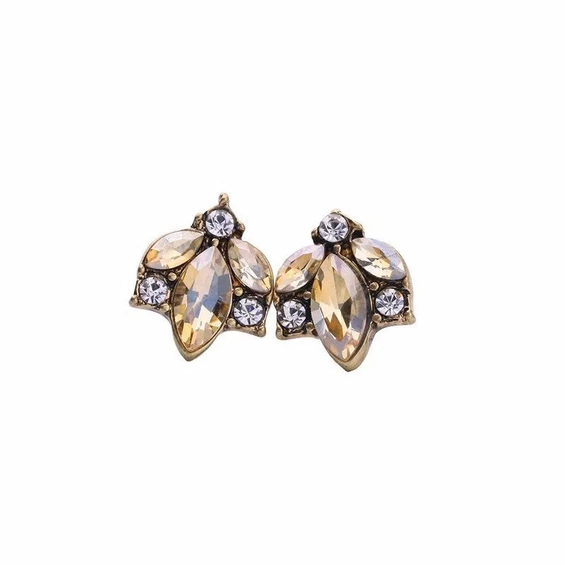 Mini Crystal Champagne Stud Earring