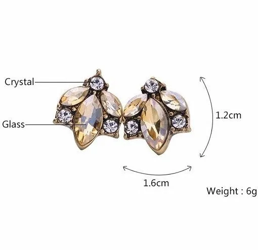 Mini Crystal Champagne Stud Earring