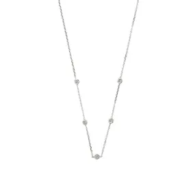 Multi Crystal Chain - Silver