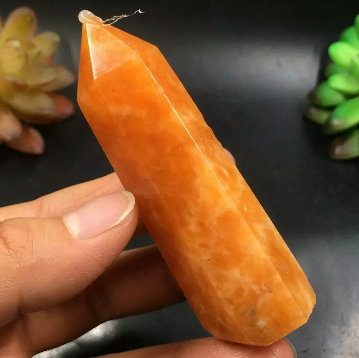 Natural Orange Calcite Crystal Wand