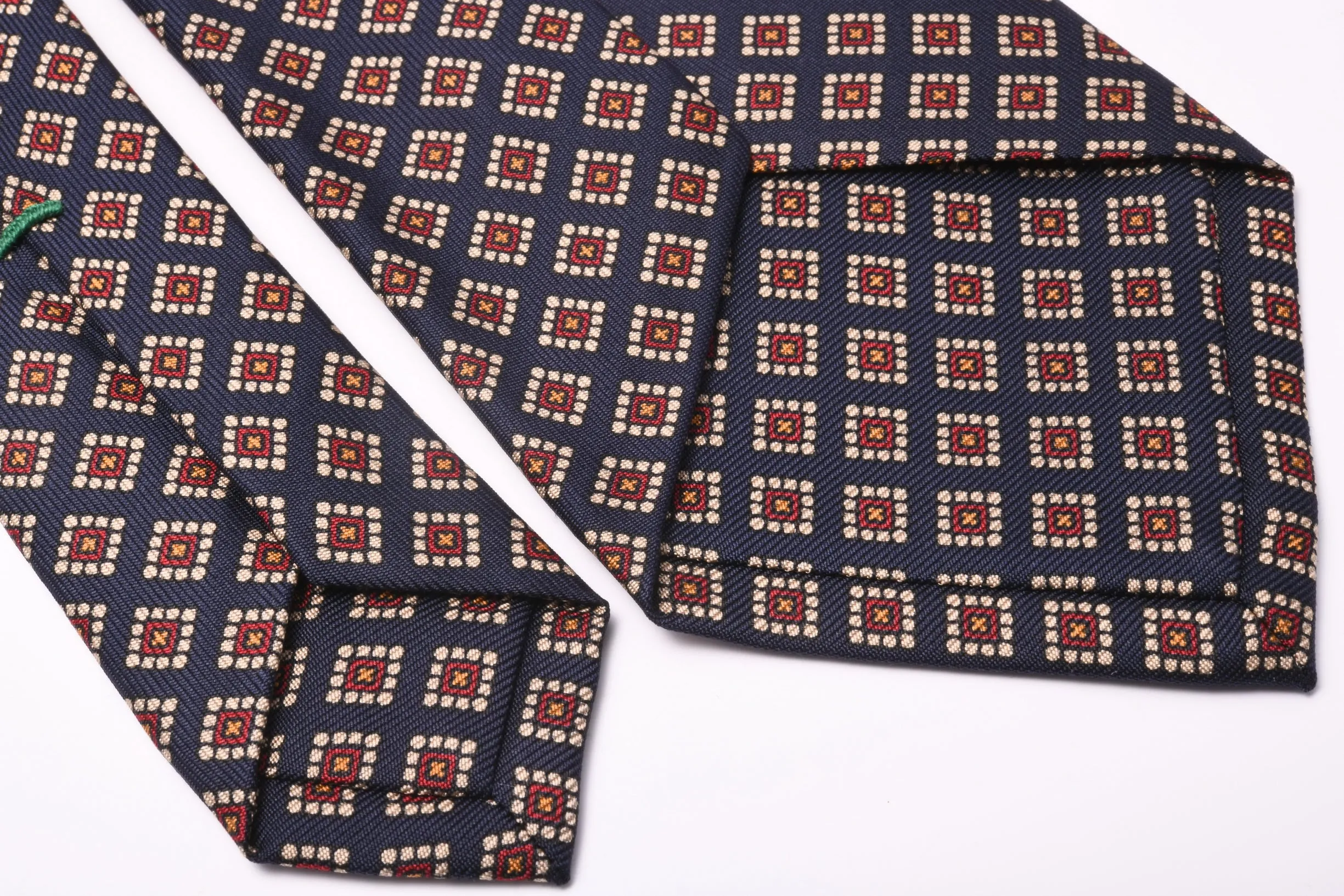 Navy & Red Diamond Madder Silk Tie