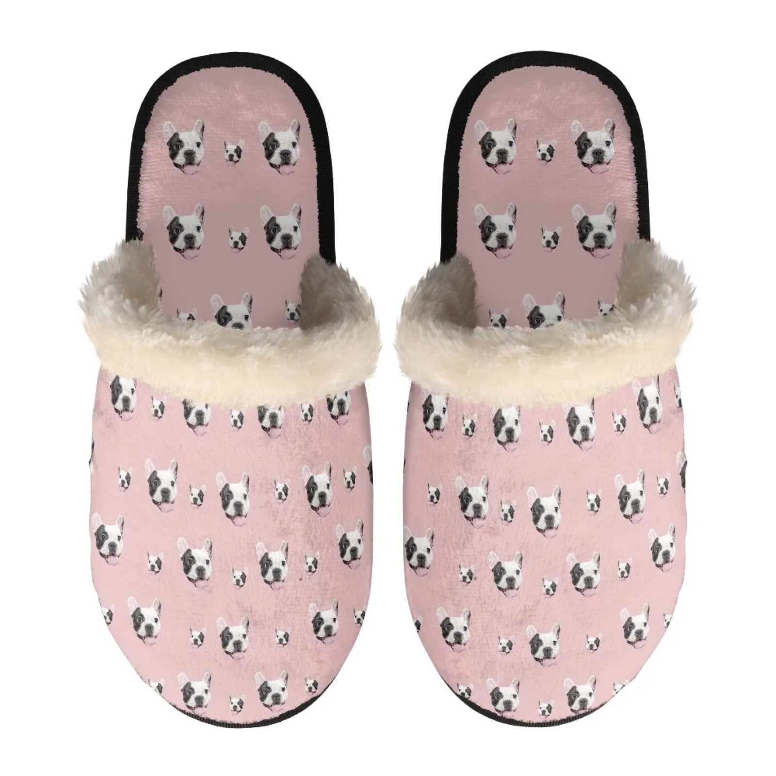 New Product Discounts-Custom Face Fuzzy Slippers for Women and Men Personalized Photo Non-Slip Slippers Indoor Warm House Shoes