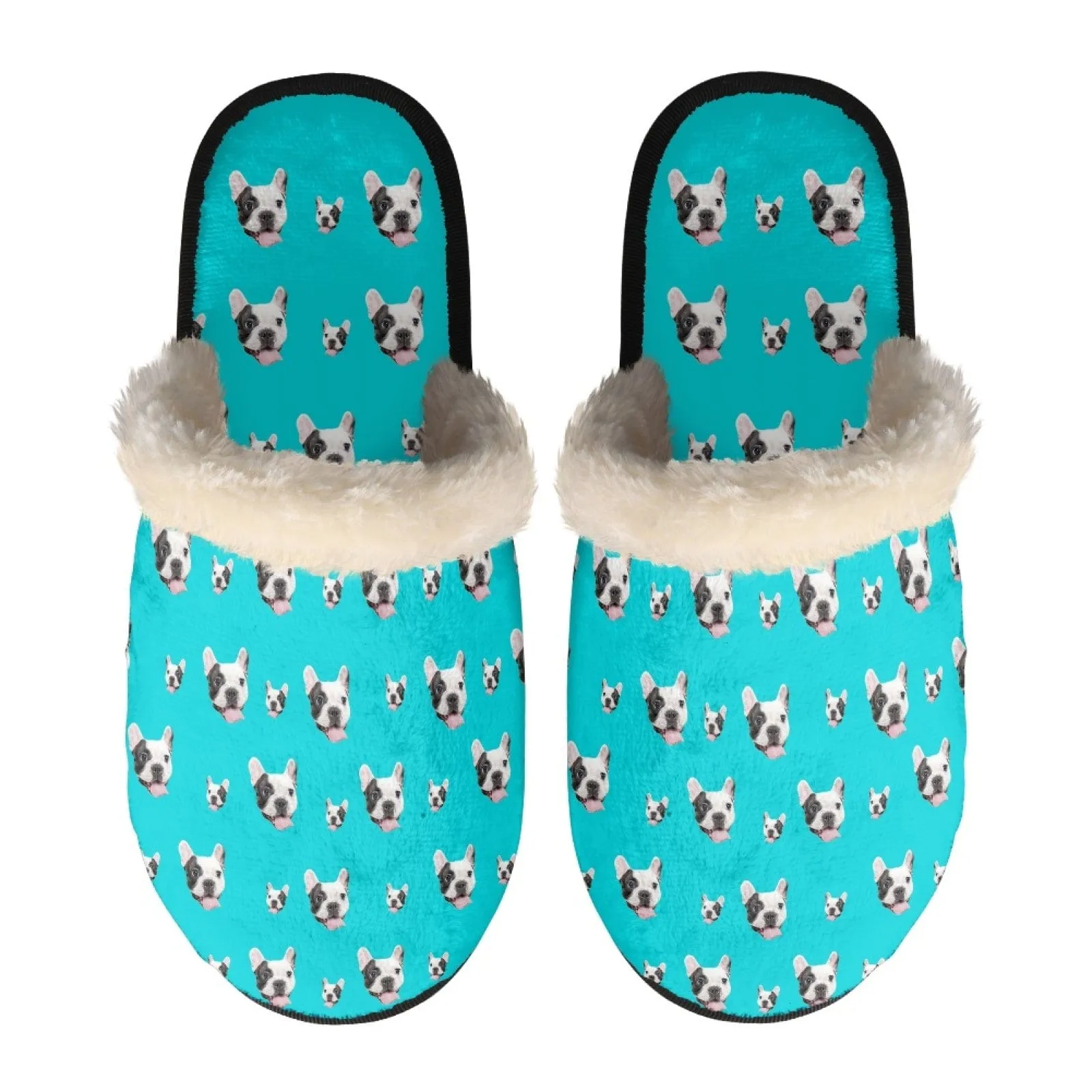 New Product Discounts-Custom Face Fuzzy Slippers for Women and Men Personalized Photo Non-Slip Slippers Indoor Warm House Shoes