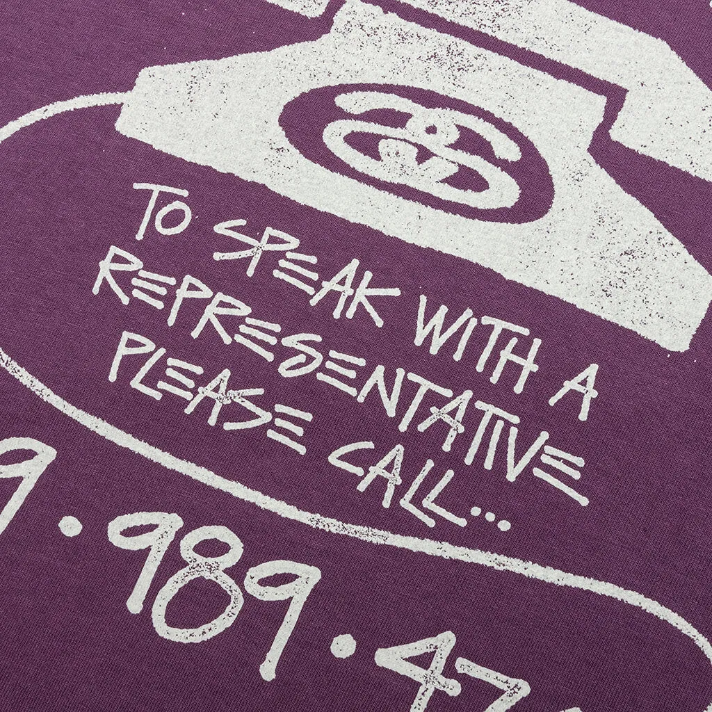 Old Phone Pigment Dyed Tee - Purple