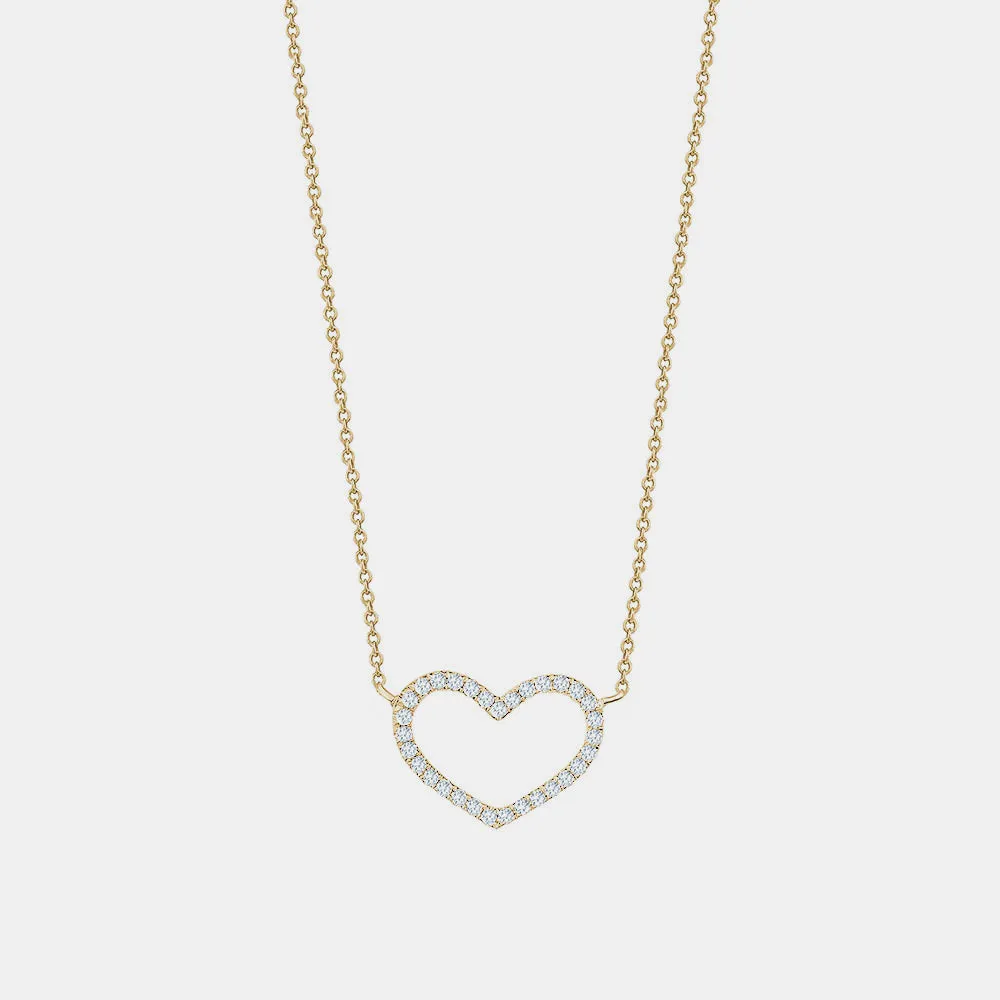 Open Diamond Heart Necklace