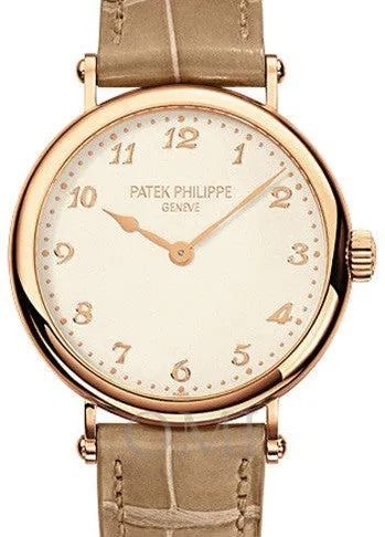 Patek Philippe Calatrava Ultra-Thin Rose Gold Silver Dial 7200R-001 With Leather Bracelet